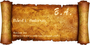 Bánfi Ambrus névjegykártya