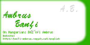 ambrus banfi business card